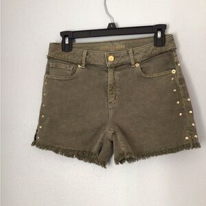 Michael Kors Olive Green Denim Shorts. Size 0.